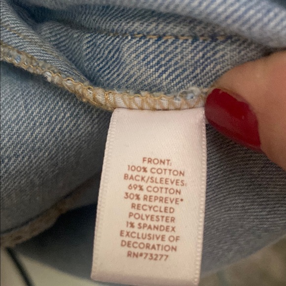 Light Blue Denim Jacket Jean Jackets Chest Pockets Collar - Picture 6 of 7